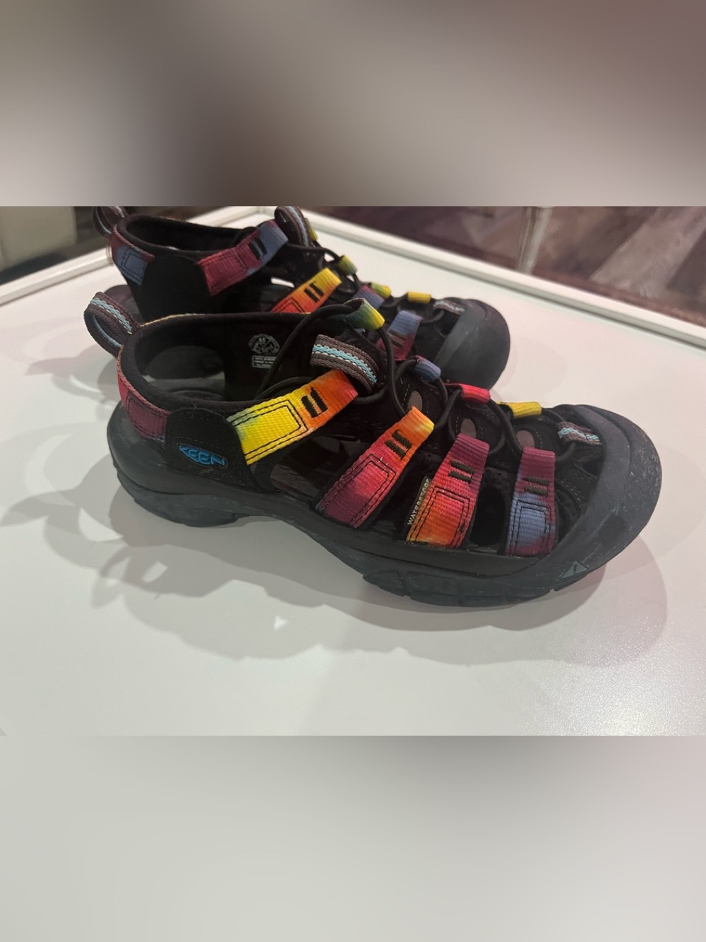 Keen Rainbow Tie-Dye Strappy Sport Sandals - Black Base